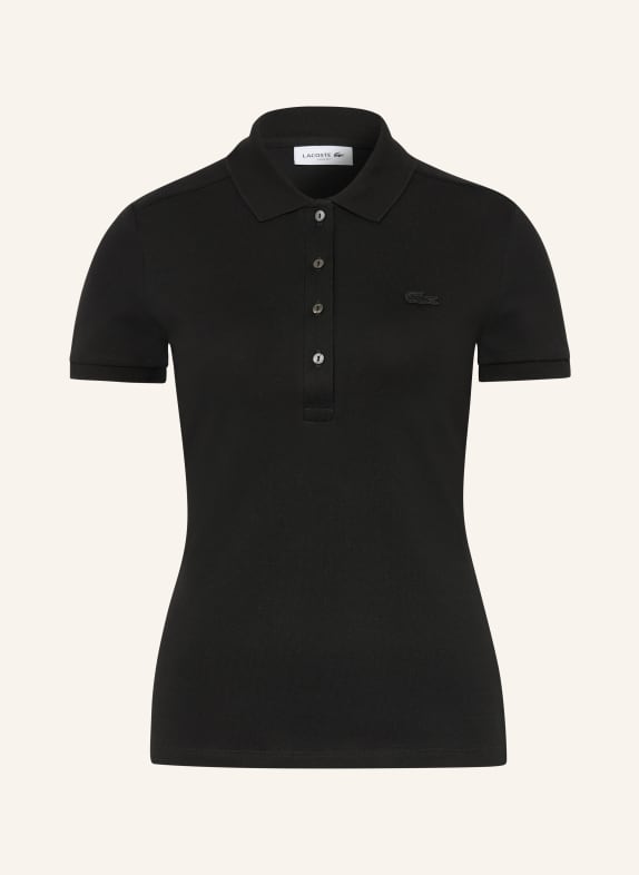 LACOSTE Piqué Polo Shirt BLACK