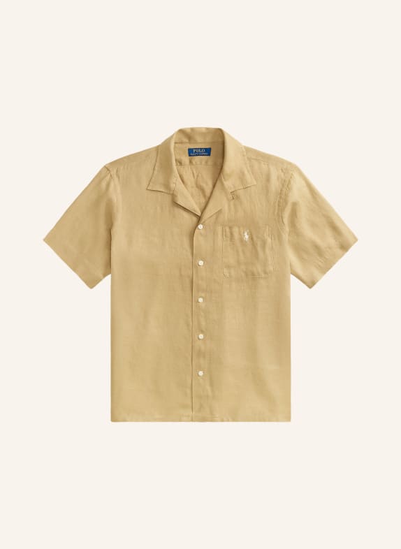 POLO RALPH LAUREN Resort shirt classic fit made of linen COGNAC