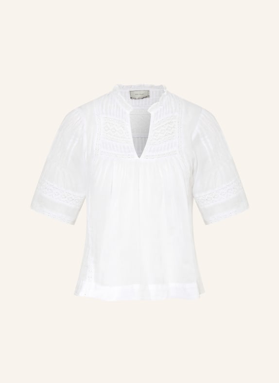 NEO NOIR Blusenshirt SIAMA mit Spitze WEISS