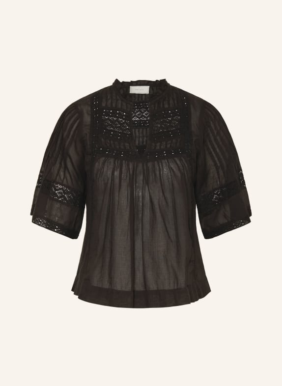 NEO NOIR SIAMA shirt blouse with lace BLACK