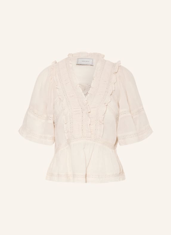 NEO NOIR Shirt blouse EVIENNE with ruffles BEIGE