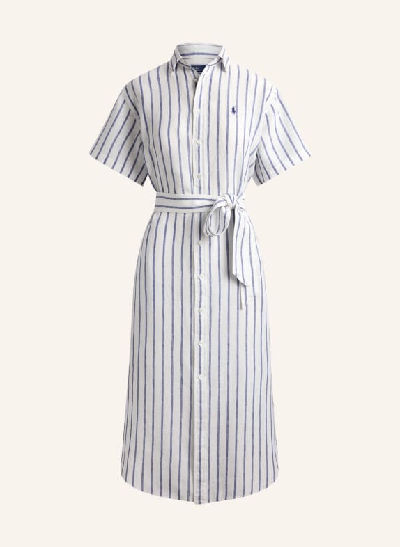 POLO RALPH LAUREN Sukienka koszulowa z lnu BIAŁY / GRANATOWY