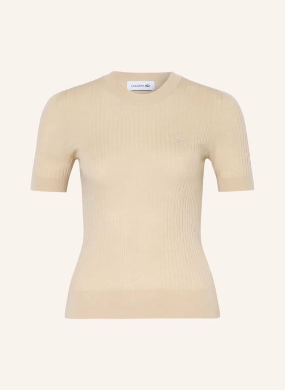 LACOSTE Pull en laine mérinos BEIGE