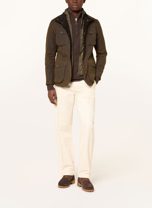 Barbour Veldjas OGSTON WAX KAKI / MARRON FONCÉ