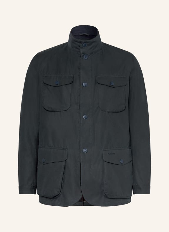 Barbour Fieldjacket OGSTON WAX DUNKELBLAU / DUNKELBRAUN