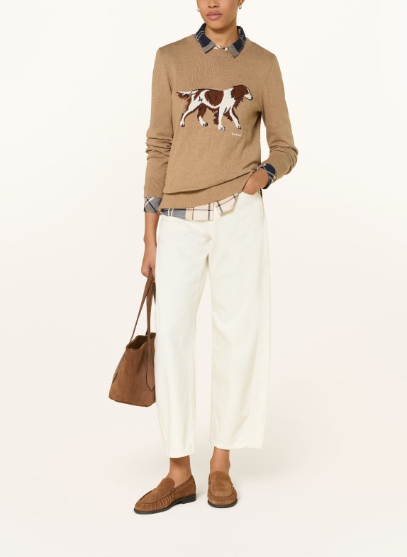 Barbour Trui FAREHAM CAMEL / BRUIN / WIT