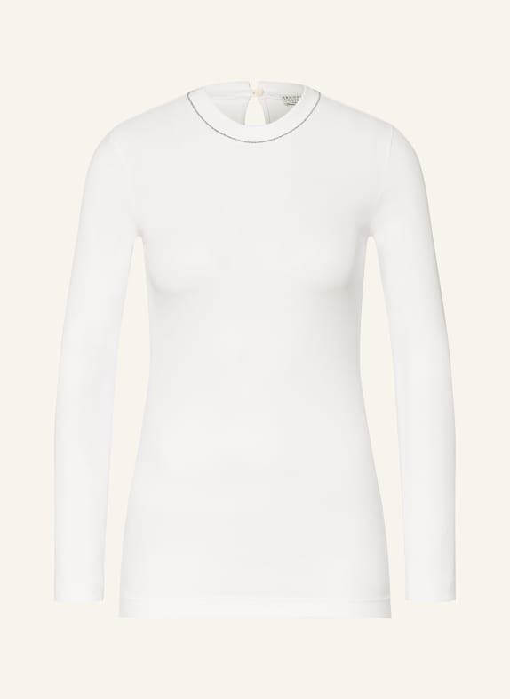 BRUNELLO CUCINELLI Long sleeve shirt with decorative beads WHITE