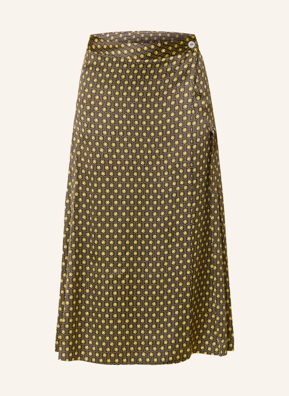 LACOSTE Wikkelsrok van satijn MARRON FONCÉ / GEEL