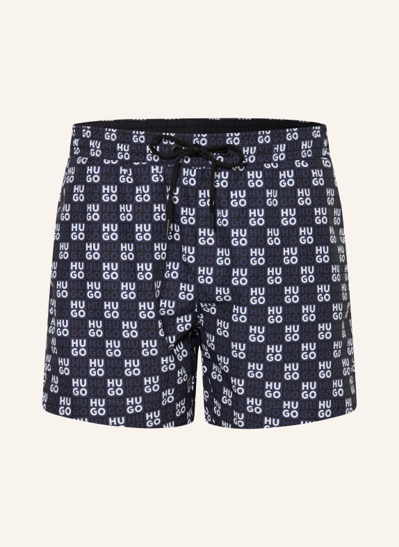 HUGO Badeshorts AARON DUNKELBLAU / WEISS / SCHWARZ