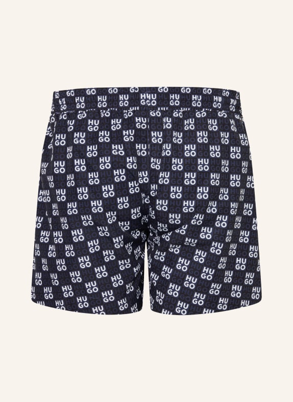 HUGO Zwemshort AARON DONKERBLAUW / WIT / ZWART