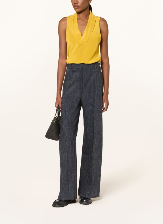 BOSS Blouse BOLARU van zijde DONKERGEEL