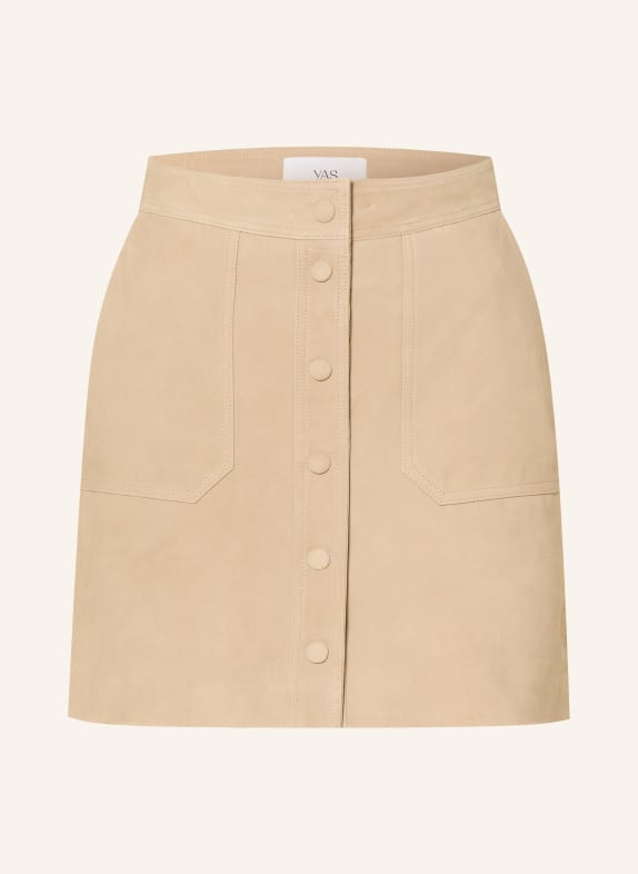 Y.A.S. Leather skirt LIGHT BROWN