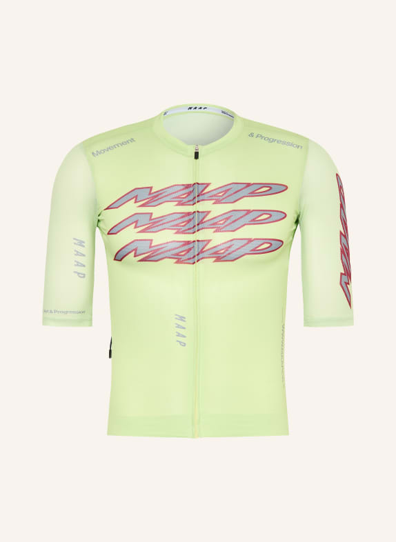 MAAP Maillot de cyclisme PULSE PRO AIR JERSEY 3.0 VERT FLUO / GRIS / ROUGE FONCÉ
