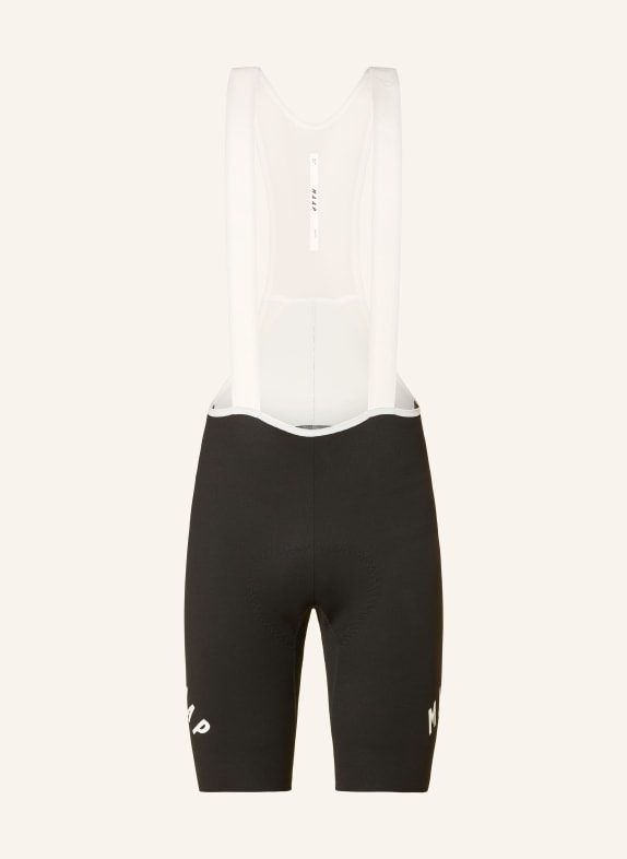 MAAP AEON BIB Cycling Shorts with Straps and Padded Seat Panel BLACK / WHITE