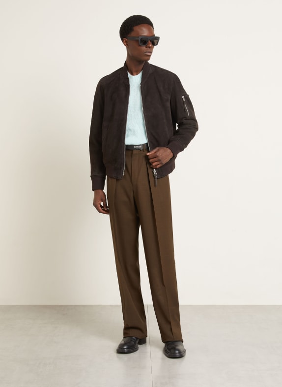 TOM FORD Leren jasje MARRON FONCÉ