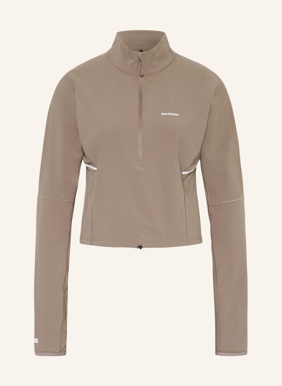 SALOMON Kurtka do biegania SENSE AERO SZAROBRĄZOWY