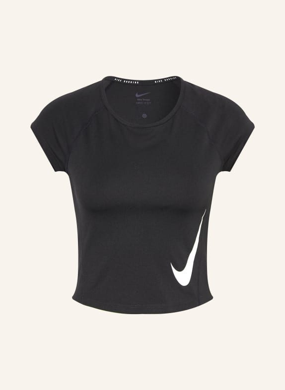 Nike T-shirt de course TEMPO SWOOSH NOIR / BLANC