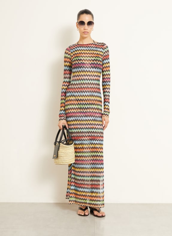 MISSONI Strandkleid mit Glitzergarn SCHWARZ / ROT / HELLGRÜN