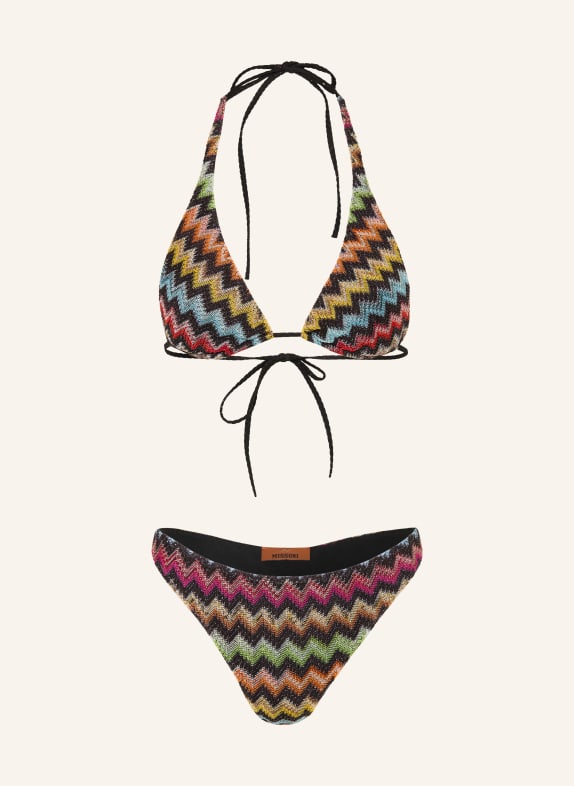 MISSONI Triangle bikini with glitter thread BLACK / ORANGE / YELLOW
