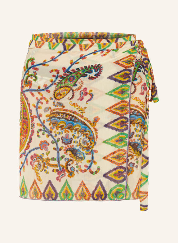 ETRO Pareo mit Plissees WEISS / DUNKELLILA / ORANGE