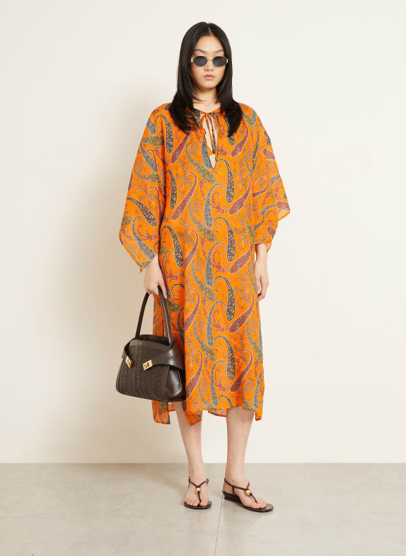ETRO Robe de plage ORANGE / VERT / BLEU PÉTROLE