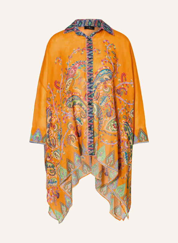 ETRO Hemdbluse mit 3/4-Arm ORANGE / ROSA / BLAU