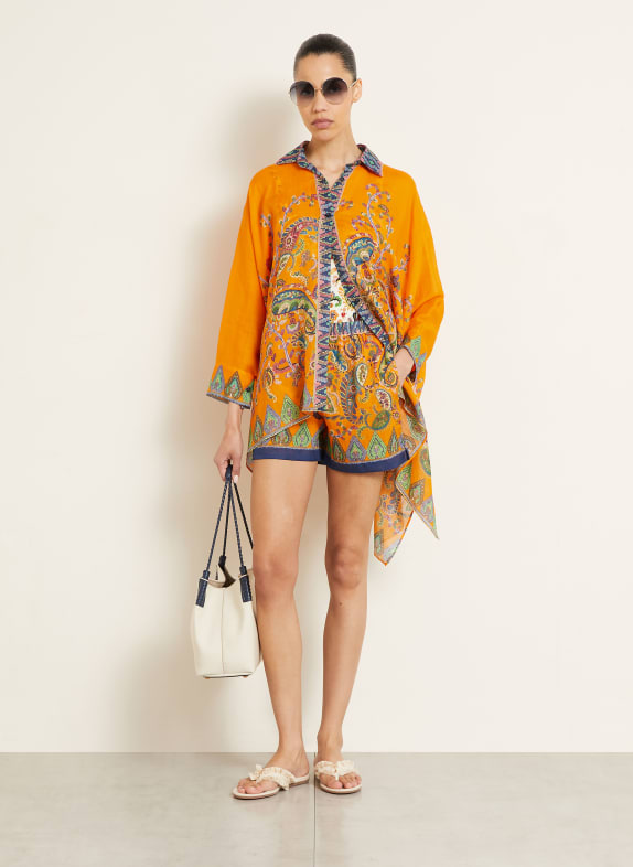 ETRO Hemdbluse mit 3/4-Arm ORANGE / ROSA / BLAU