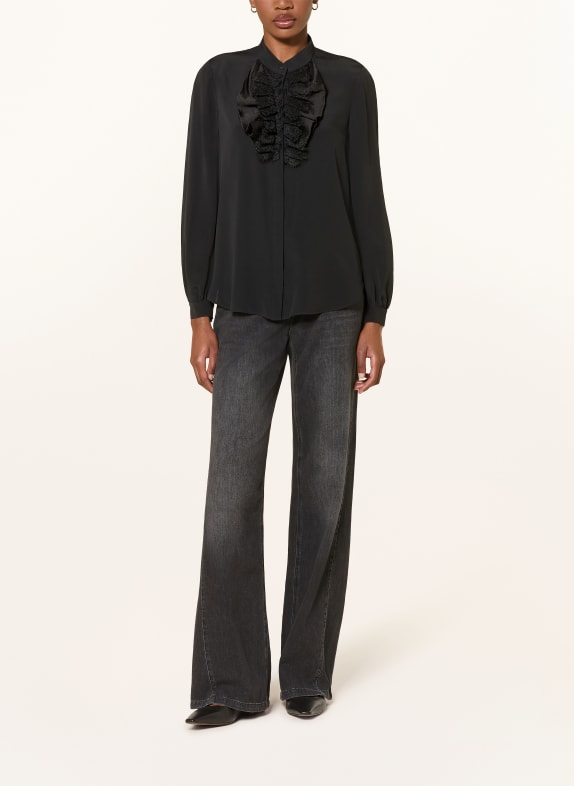 LUISA CERANO Blouse met zijde ZWART
