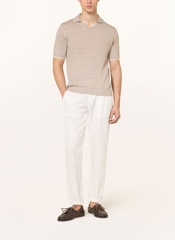 FEDELI Tricou polo din tricot BEJ