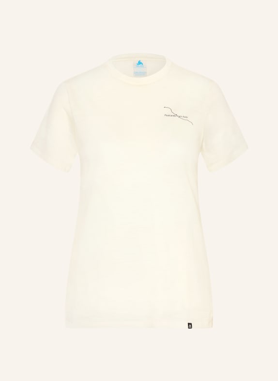 odlo T-Shirt POSTCARDS aus Merinowolle HELLGELB / SCHWARZ