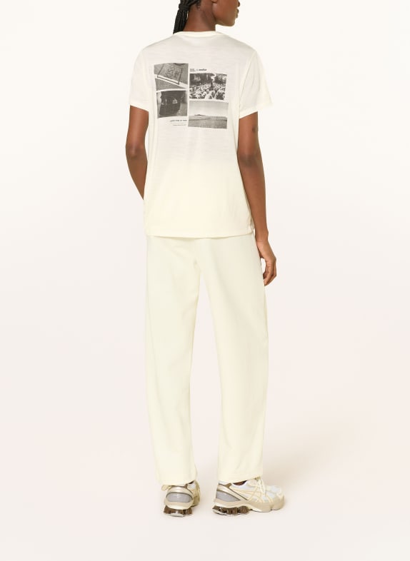odlo T-shirt POSTCARDS van merinowol LICHTGEEL / ZWART