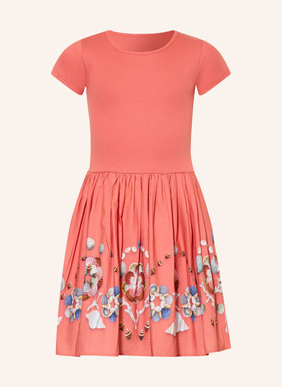 molo Robe CISSA en mélange de matières ORANGE / TAUPE / BLEU FONCÉ