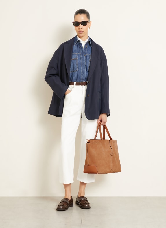 TOD'S Boodschappentas met opbergvak COGNAC / GOUD