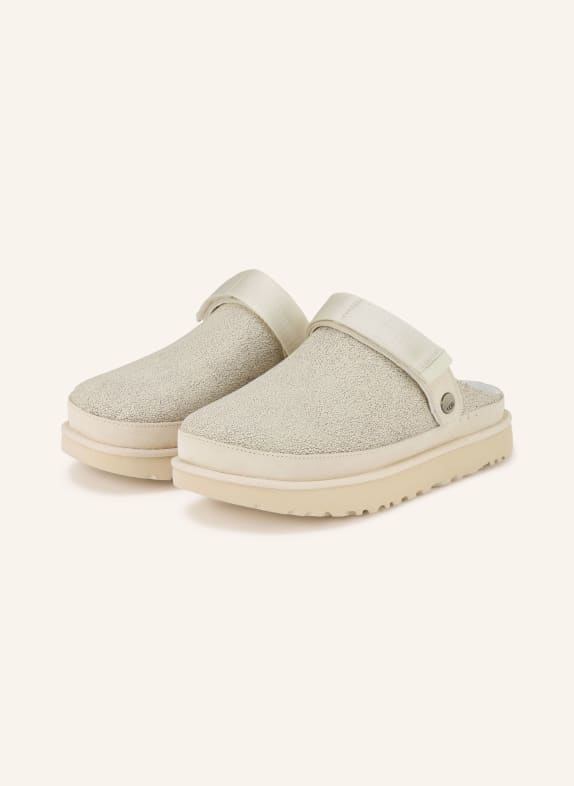 UGG Mules à plateforme GOLDENSTAR CRACKLE BLANC / ARGENT