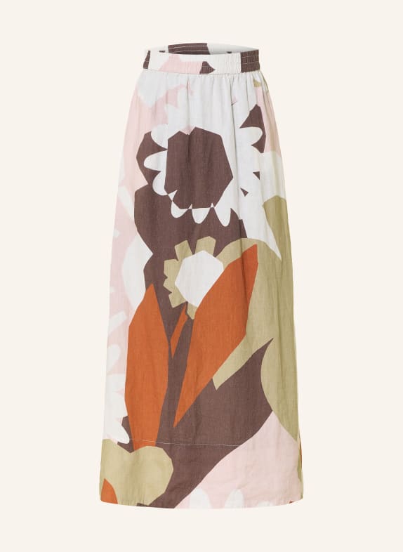 KnowledgeCotton Apparel linen skirt CREAM / DARK ORANGE / KHAKI