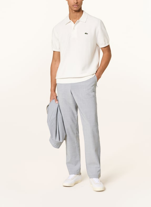 LACOSTE Strikket poloshirt Classic Fit CREME