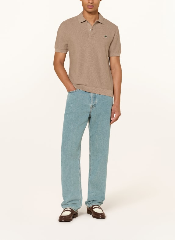 LACOSTE Strick-Poloshirt Classic Fit BRAUN