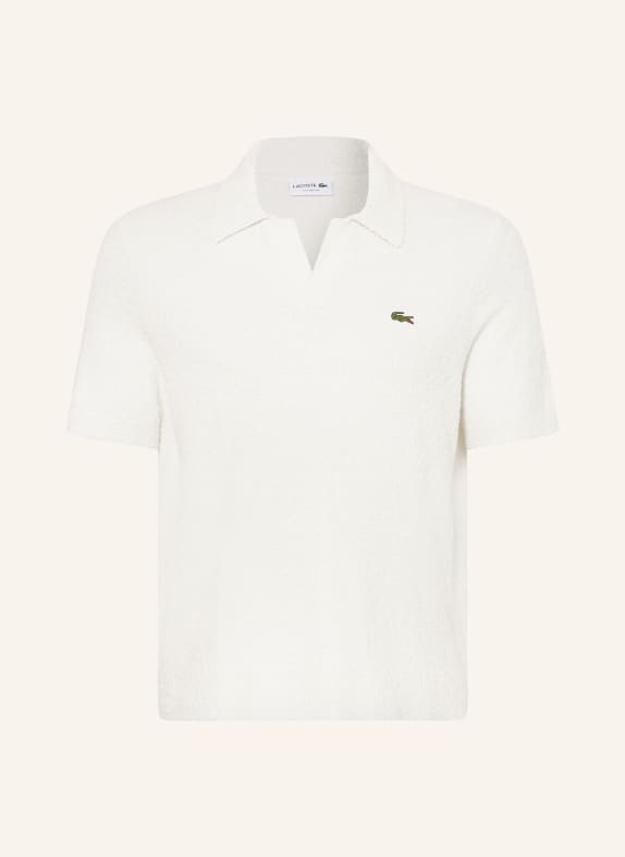 LACOSTE Frottee-Poloshirt WEISS