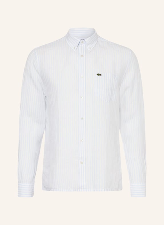 LACOSTE Hemd Regular Fit WEISS / HELLBLAU