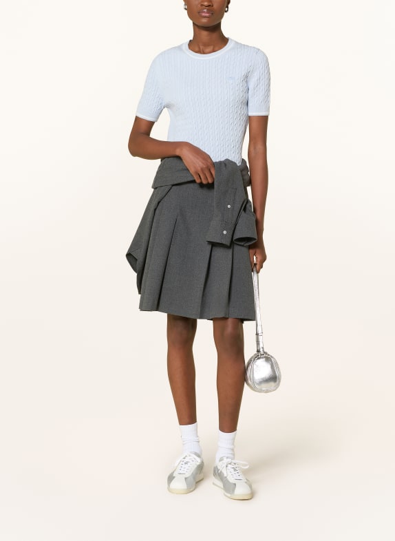 LACOSTE Gebreide trui LICHTBLAUW / WIT