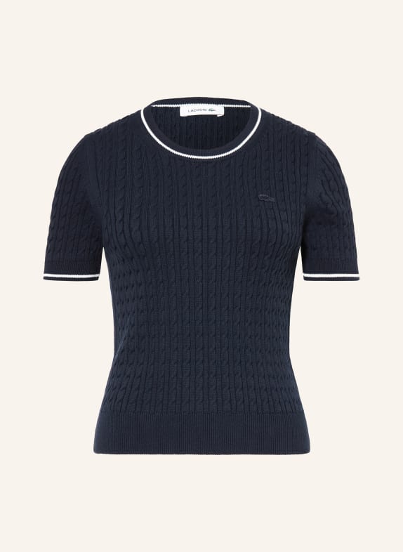 LACOSTE Knit shirt DARK BLUE / WHITE