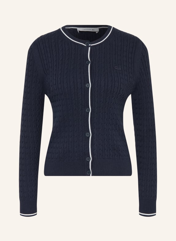 LACOSTE Cardigan DARK BLUE / WHITE