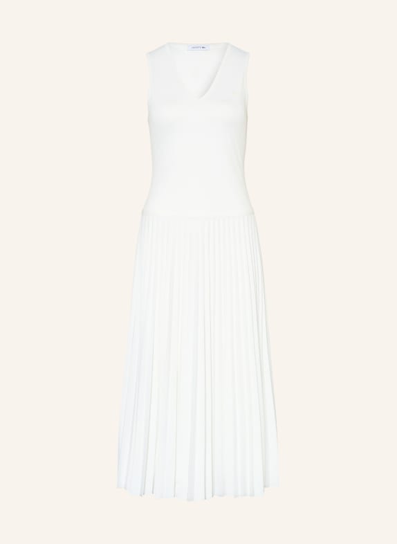 LACOSTE Jersey dress with pleats ECRU