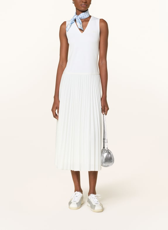 LACOSTE Jerseykleid mit Plissees ECRU