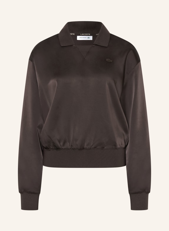 LACOSTE Chemisier en satin MARRON FONCÉ