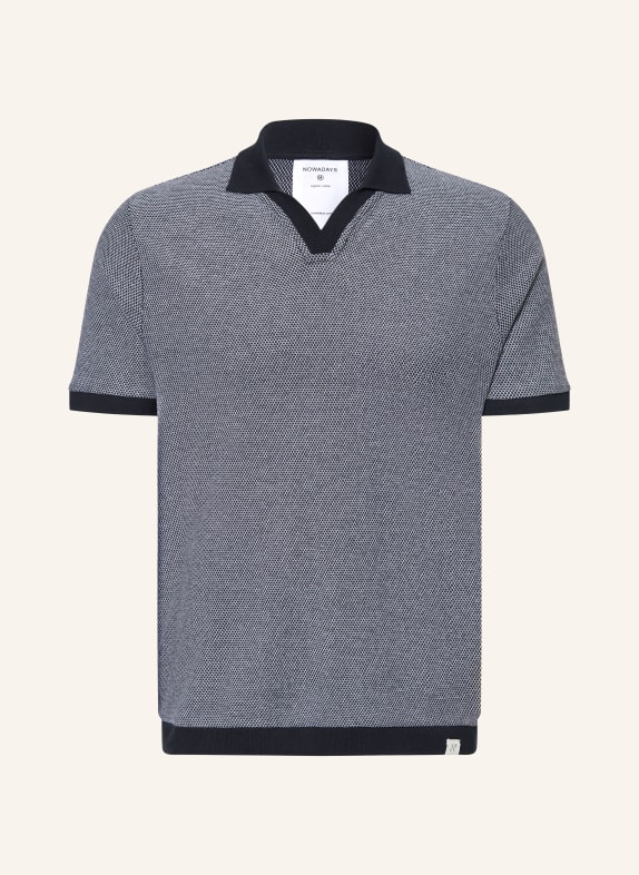NOWADAYS Jersey-Poloshirt DUNKELBLAU / WEISS