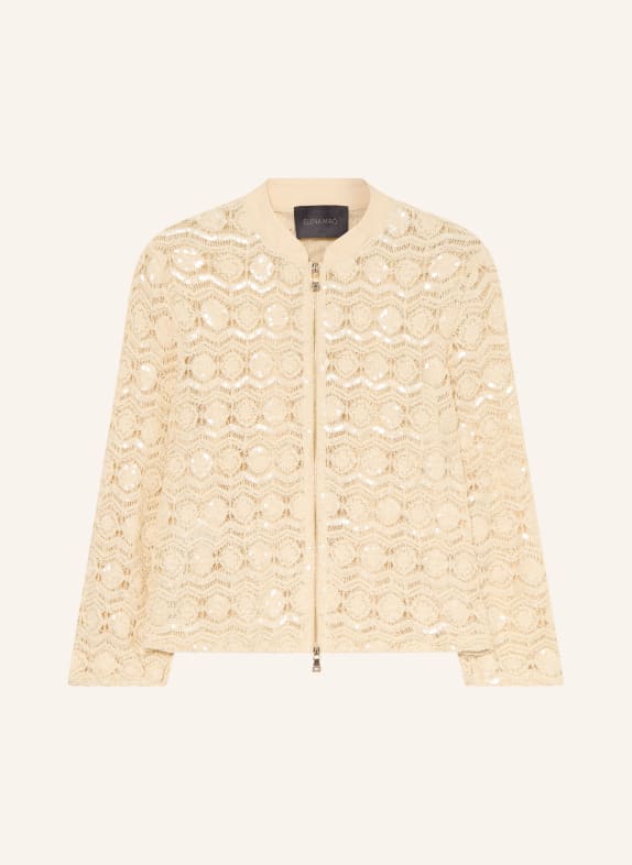 ELENA MIRO Crochet blazer with sequins and rhinestones BEIGE