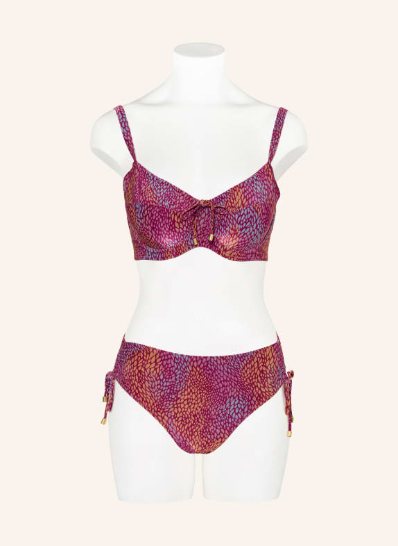 CYELL Bikinitop met beugels BURGUNDY DROPS FUCHSIA / BLAUWGRIJS / DONKERGEEL