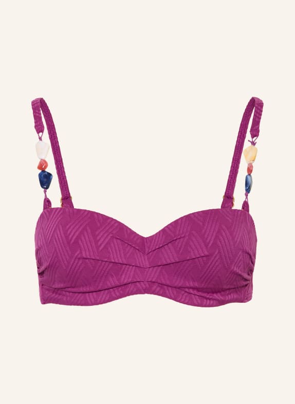 CYELL Bügel-Bikini-Top TEXTURE VOILA mit Schmuckperlen FUCHSIA / BLAU / WEISS