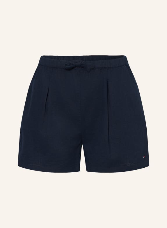 TOMMY HILFIGER Shorts mit Leinen DUNKELBLAU